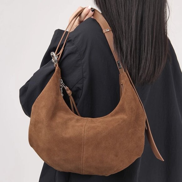 454 Suede Mini Crossbody | Kate Spade Outlet Suede Charm - Purple Suede Bag with Adjustable Strap and Zipper Closure